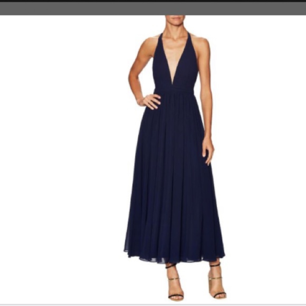 Fame and partners navy blue gown.